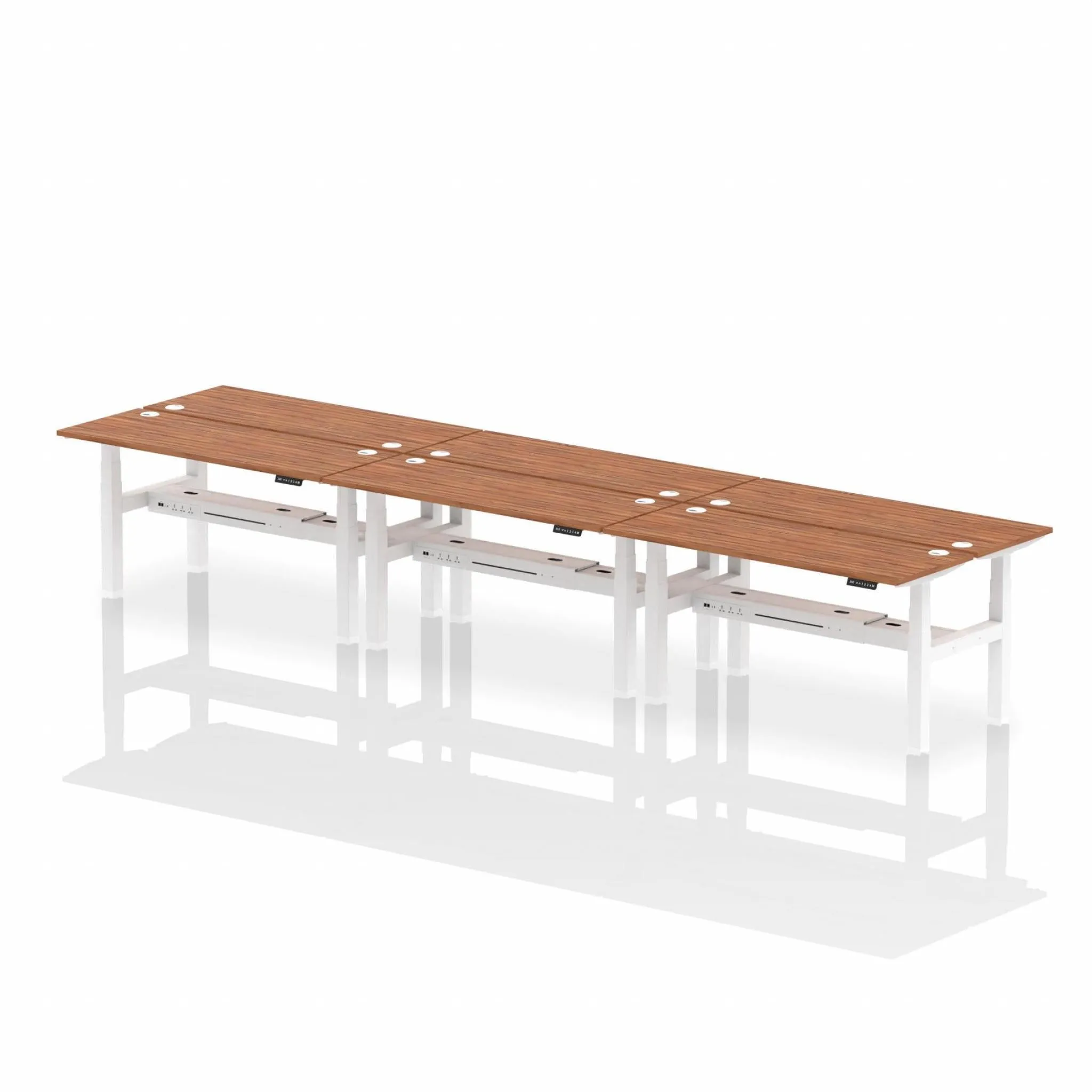 Air Back-to-Back Slimline Height Adjustable Bench Desk - 6 Person