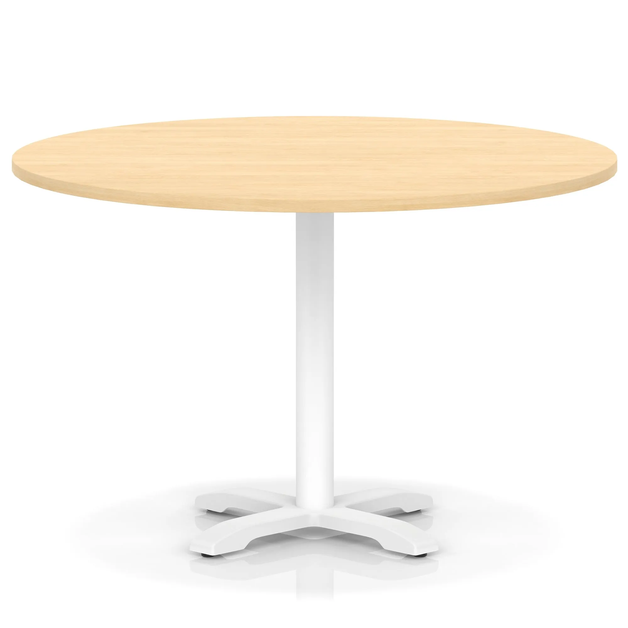 EE - Italia Round Poseur Table With Cross Base White Leg