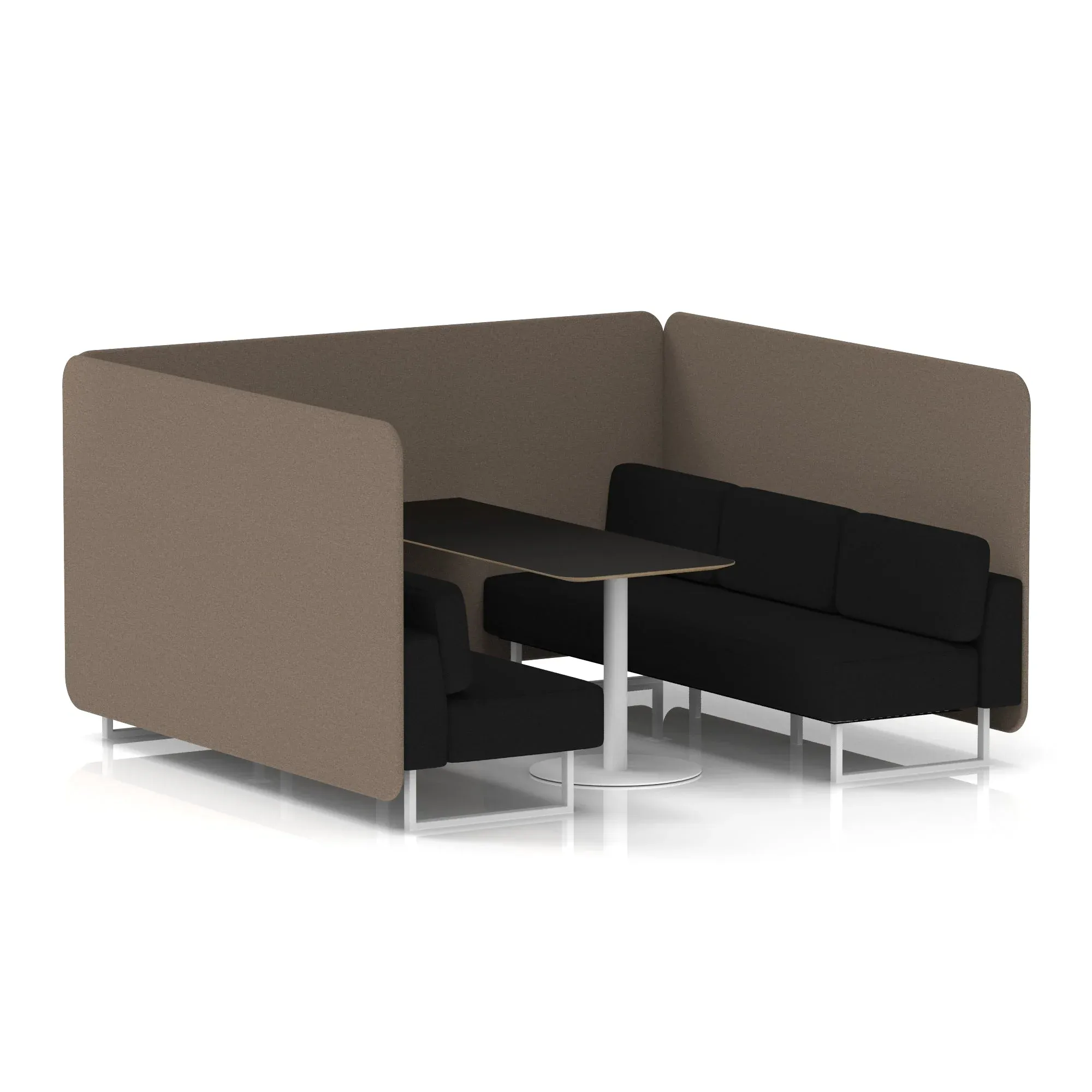 Brixworth Bench Booth With Black Table In Two Tone