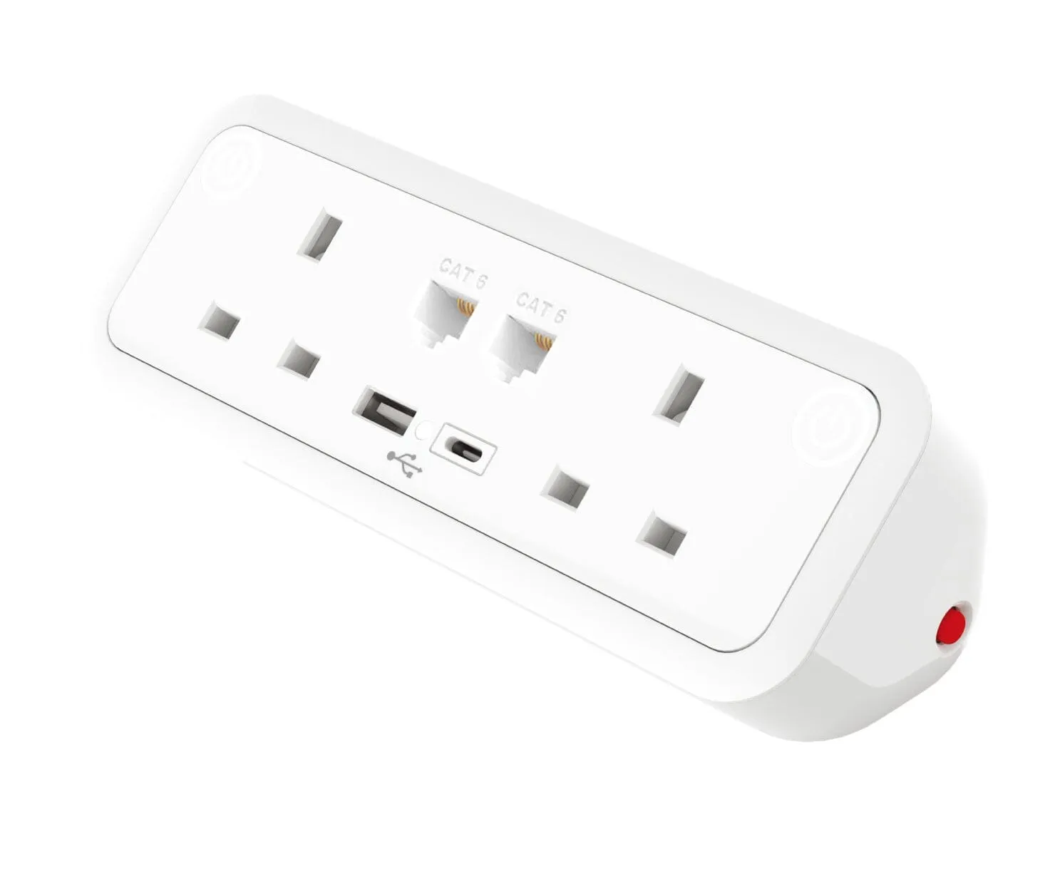 Sourcetec Uno with 2 Power, 2 Cat6 Data and Dual Fast Charge USB A+C.