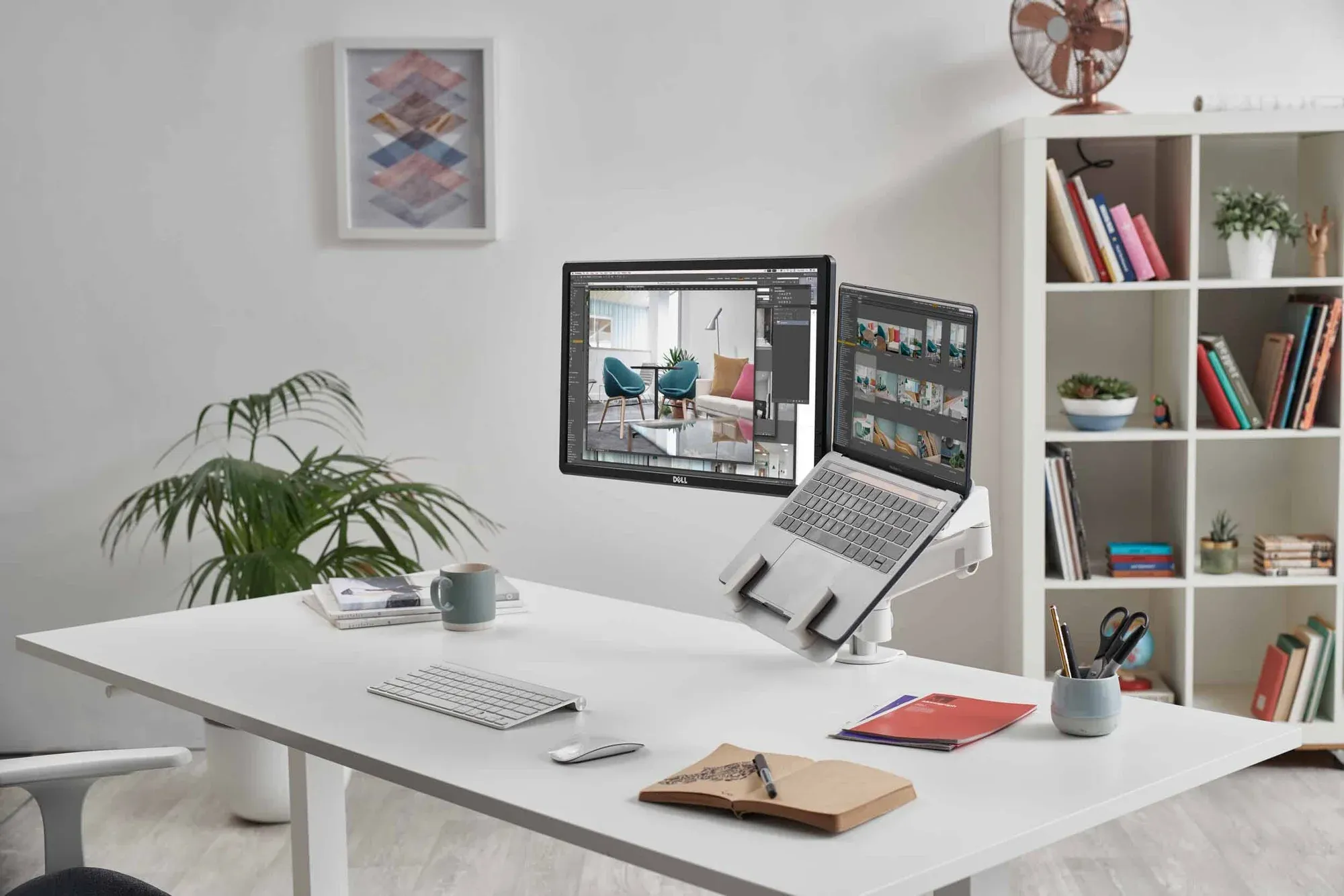 Colebrook Bosson Saunders Lima Dual Monitor Arm with Laptop Mount