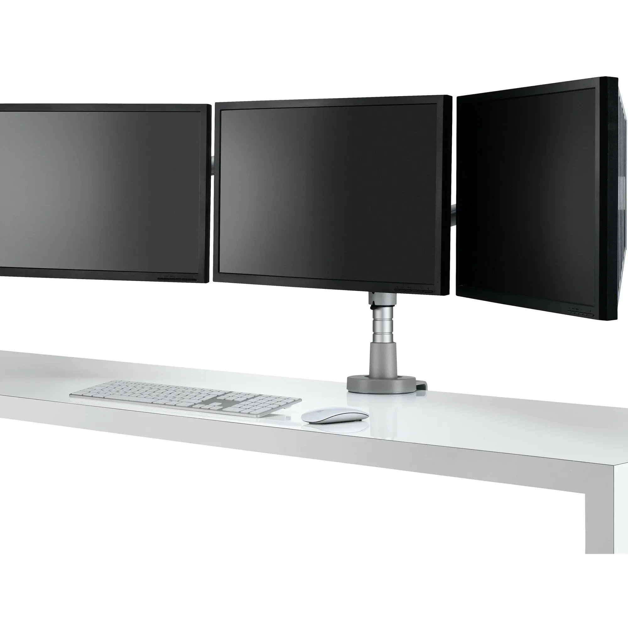 Colebrook Bosson Saunders Flo Triple Monitor Arm with Wishbone Post and Desk Clamp