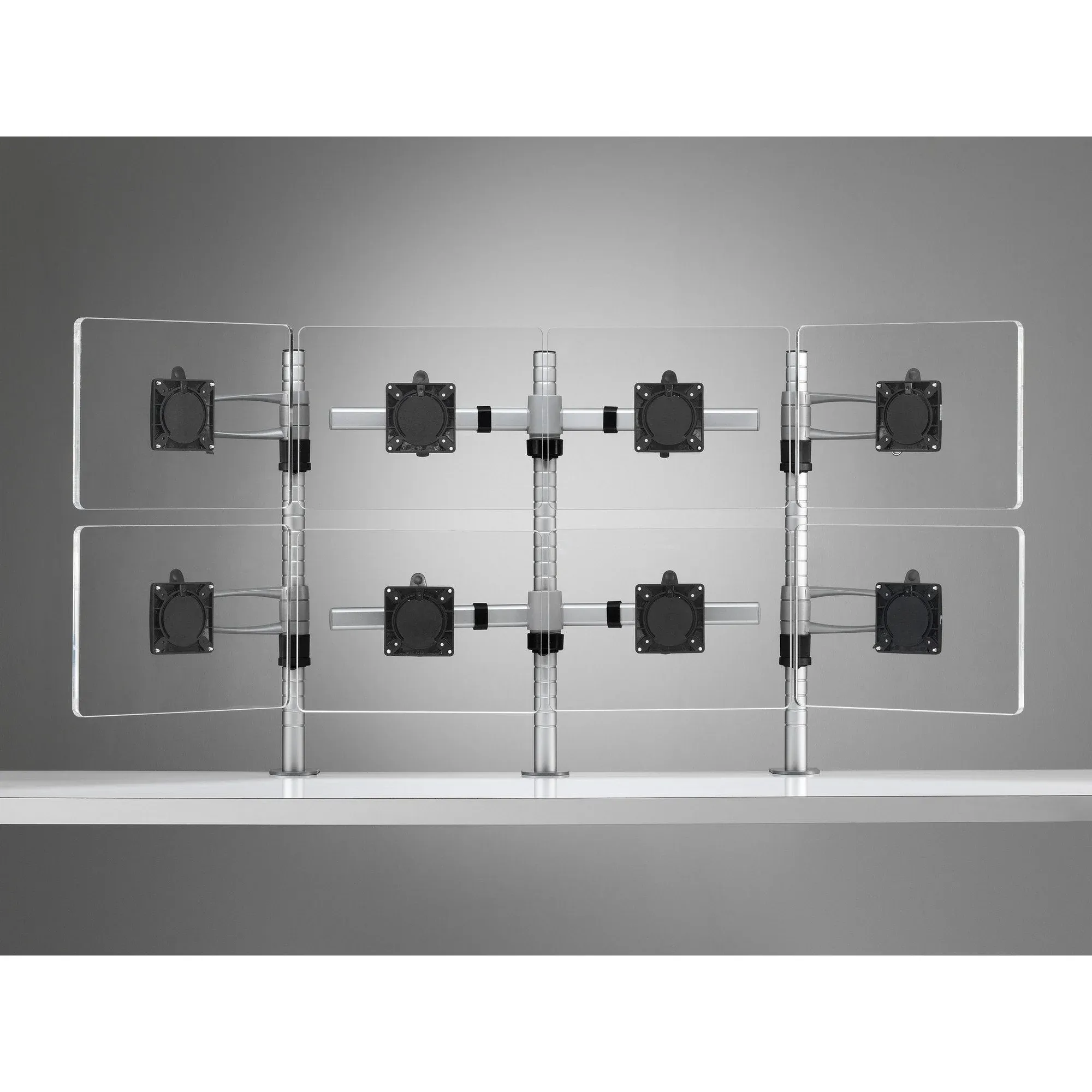 Wishbone Multiple Configuration LCD LED Desk Mounted Monitor Arm Stand Eight Monitors.
