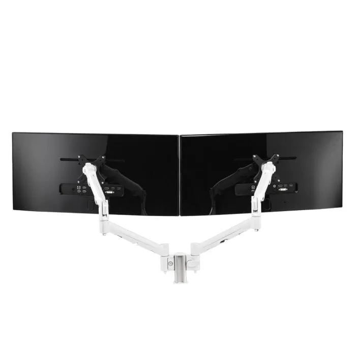 Atdec White Dual Dynamic Arms on Short Post