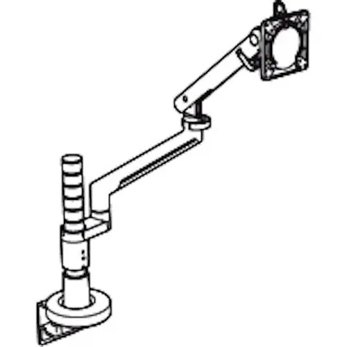 Colebrook Bosson Saunders Flo Single Monitor Arm with Wishbone Post and Desk Clamp