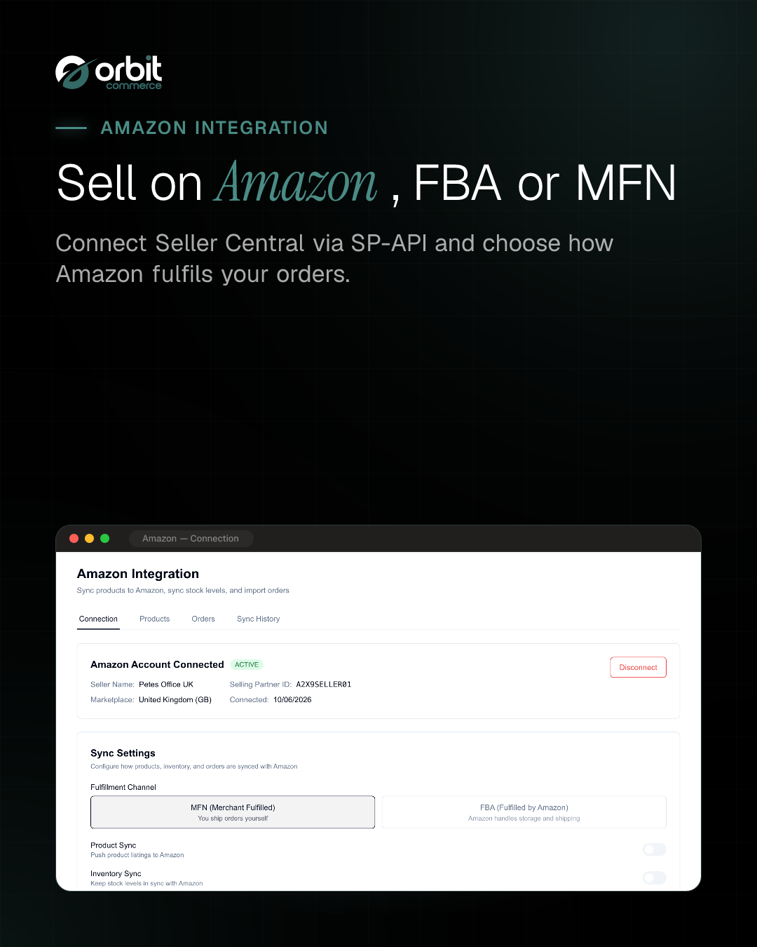 Amazon connection (FBA/MFN)