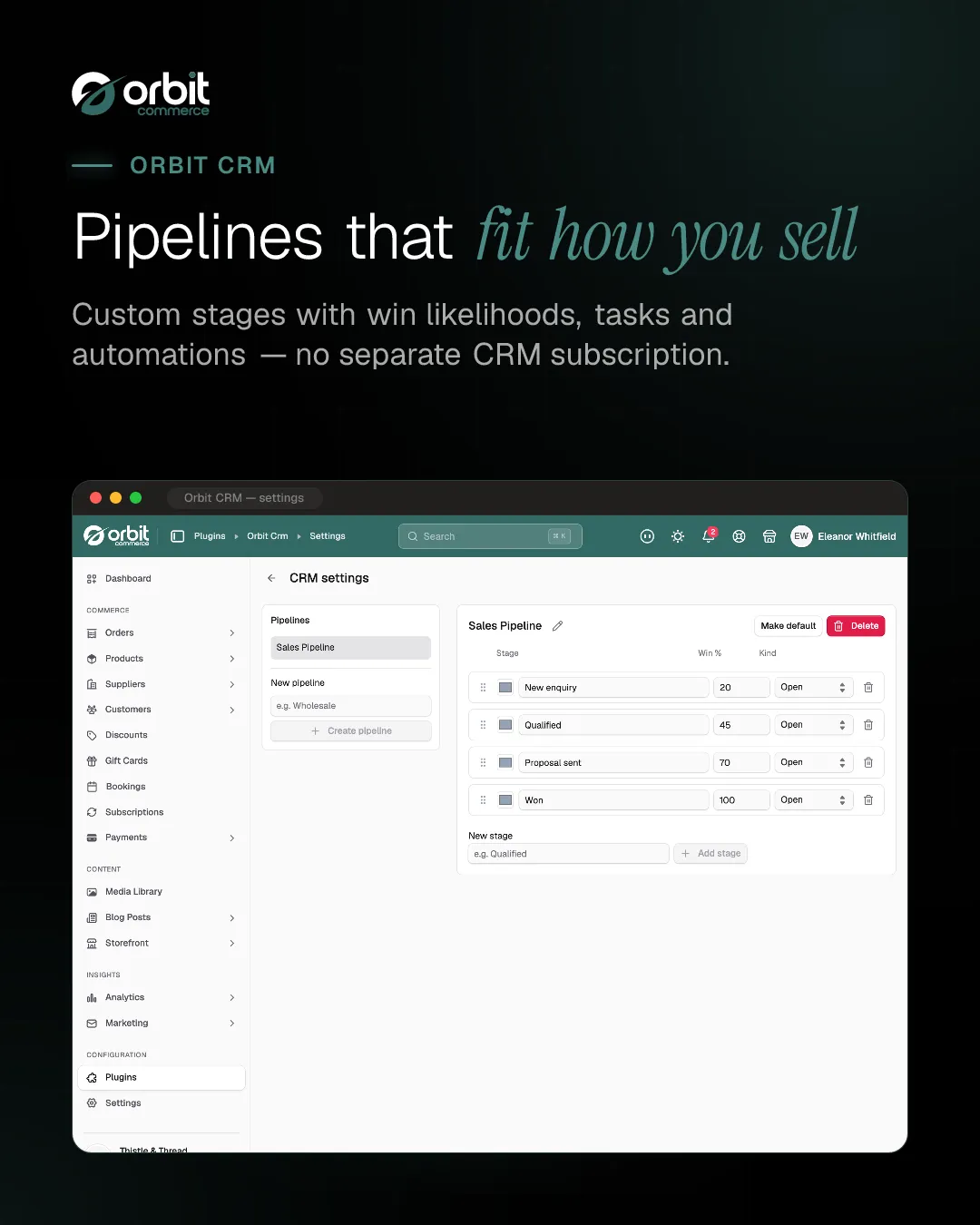 Pipeline settings