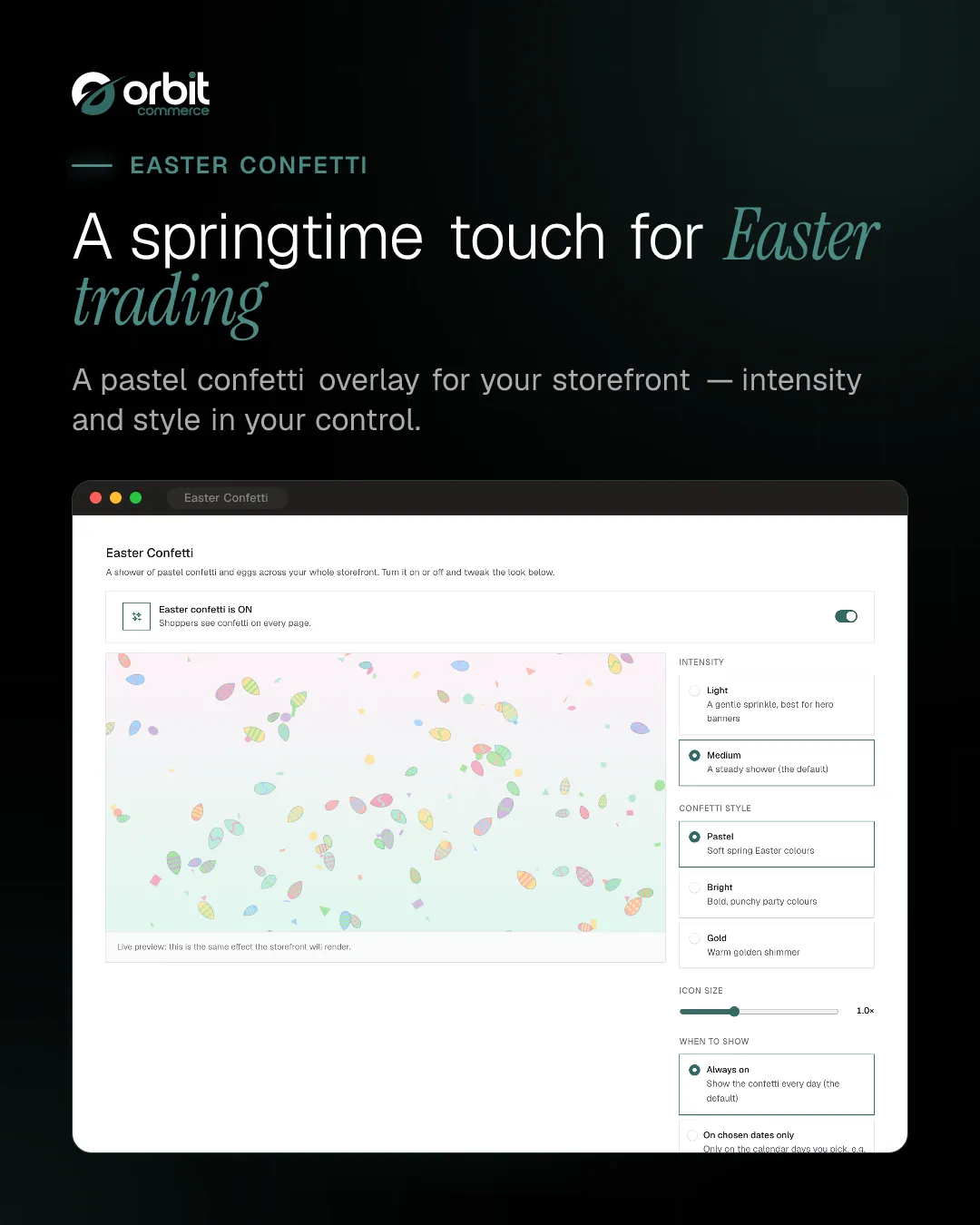 Easter confetti settings