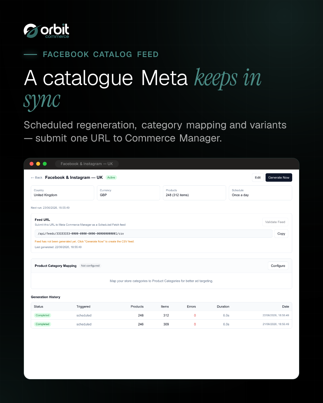 Meta catalogue feed detail