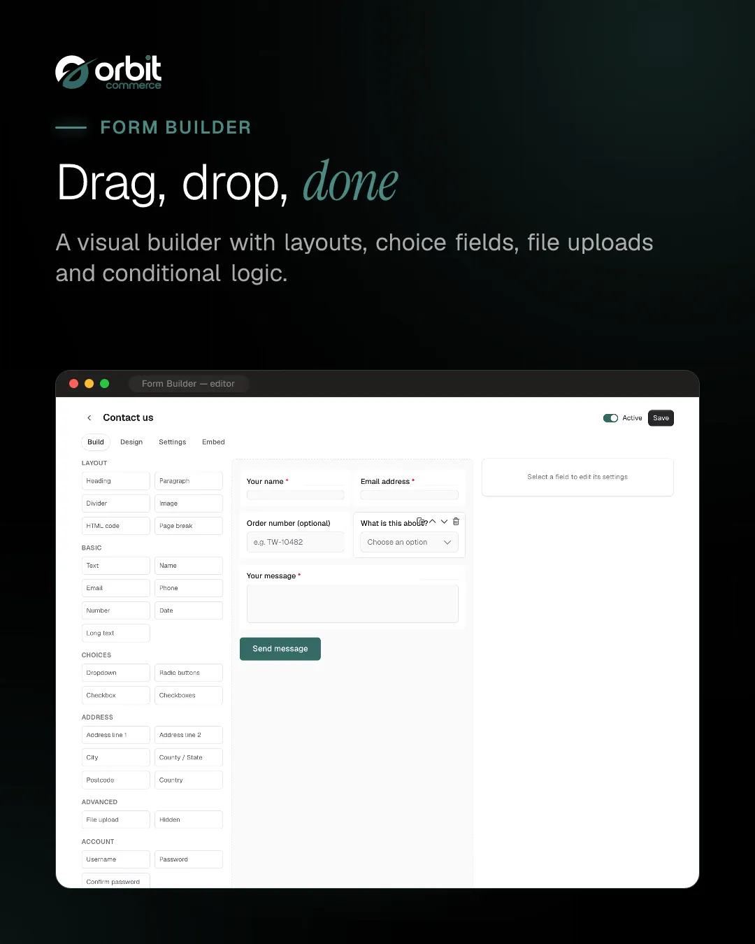 Drag-and-drop form builder
