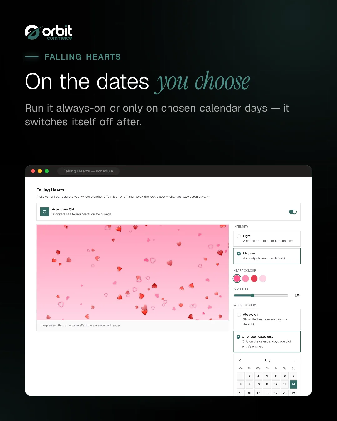 Calendar day scheduling
