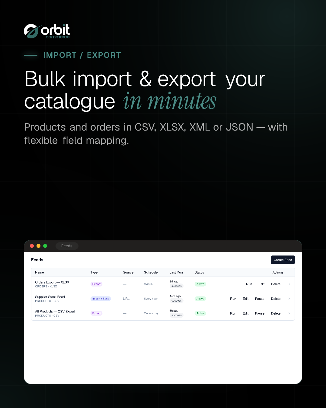 Bulk import & export feeds