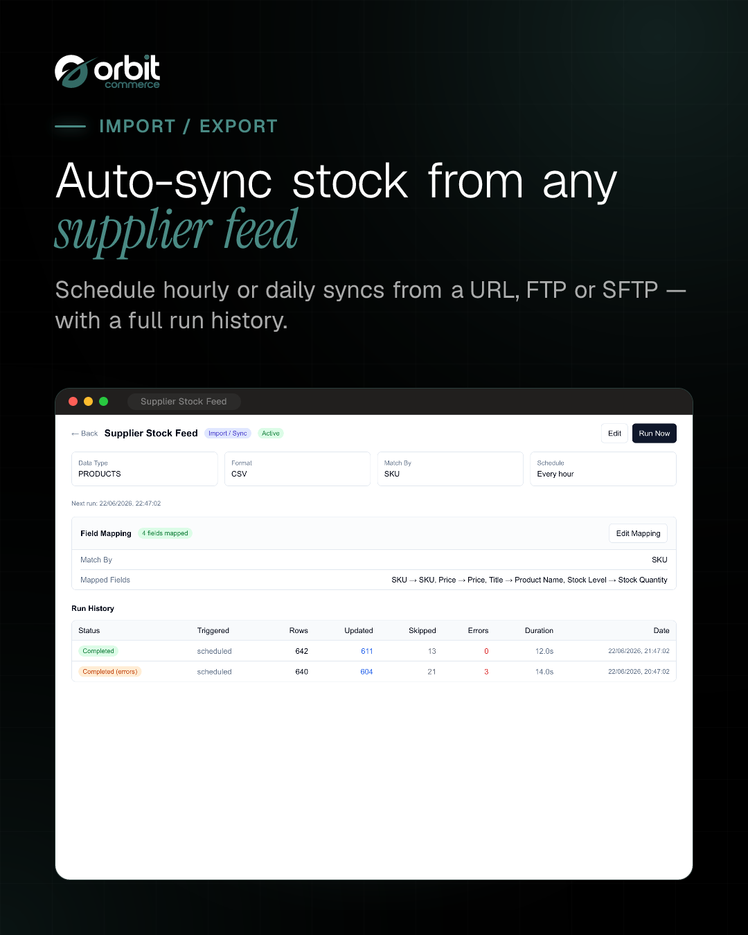 Scheduled supplier sync
