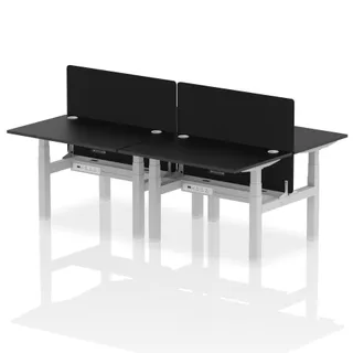 Air Back-to-Back Height Adjustable Bench Desk - 4 Person
