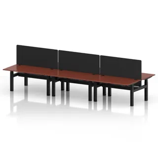 Air Back-to-Back Height Adjustable Bench Desk - 6 Person