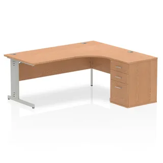 Impulse Cable Managed Crescent Desk Workstation
