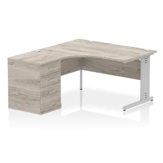 Impulse Cable Managed Crescent Desk Workstation
