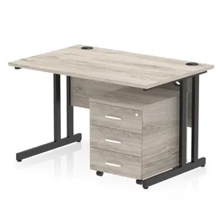 Impulse Cantilever Straight Desk With Mobile Pedestal
