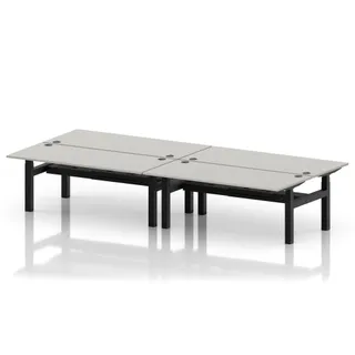 Air Back-to-Back Height Adjustable Bench Desk - 4 Person