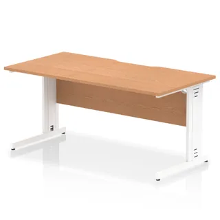 Impulse Scalloped Edge Straight Desk Cable Managed Leg