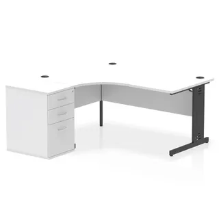 Impulse Cable Managed Crescent Desk Workstation