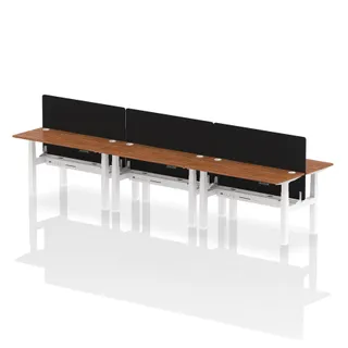 Air Back-to-Back Slimline Height Adjustable Bench Desk - 6 Person
