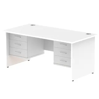 Impulse Panel End Straight Desk With Two Fixed Pedestal