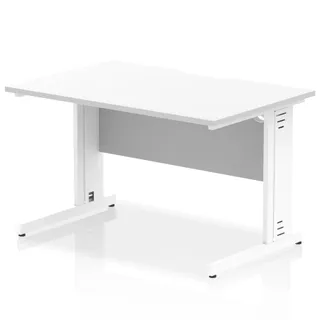 Impulse Scalloped Edge Straight Desk Cable Managed Leg