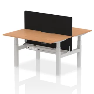 Air Back-to-Back Scalloped Edge Height Adjustable Bench Desk - 2 Person