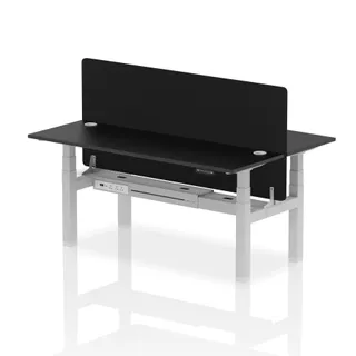Air Back-to-Back Slimline Height Adjustable Bench Desk - 2 Person
