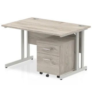 EE - Impulse Cantilever Straight Desk With Mobile Pedestal