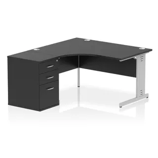 Impulse Cable Managed Crescent Desk Workstation
