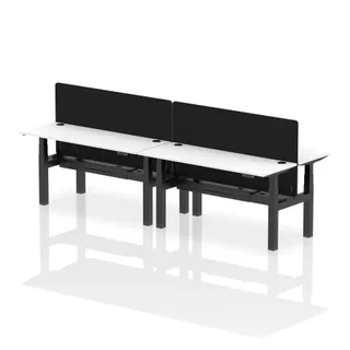 Air Back-to-Back Slimline Height Adjustable Bench Desk - 4 Person