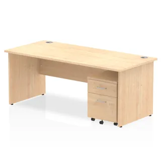 OE - Impulse Panel End Straight Desk With Mobile Pedestal