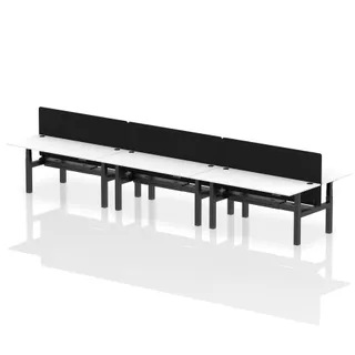 Air Back-to-Back Height Adjustable Bench Desk - 6 Person