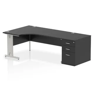 Impulse Cable Managed Crescent Desk Workstation