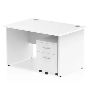 OE - Impulse Panel End Straight Desk With Mobile Pedestal