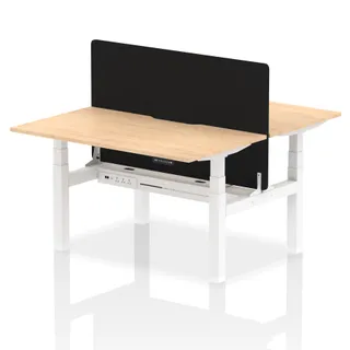 Air Back-to-Back Scalloped Edge Height Adjustable Bench Desk - 2 Person