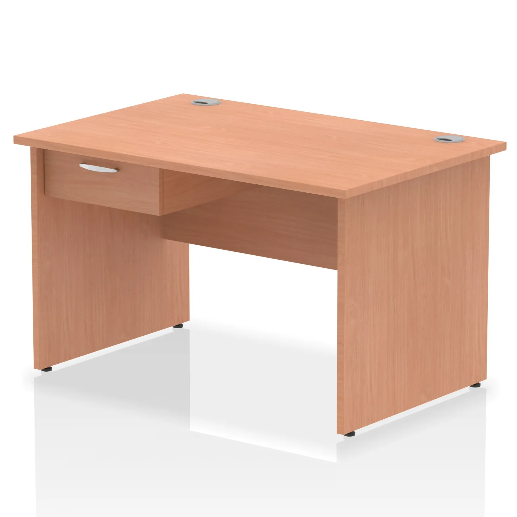Impulse Panel End Straight Desk With Single One Drawer Fixed Pedestal