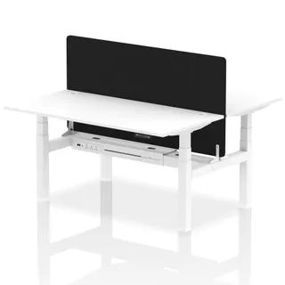 Air Back-to-Back Height Adjustable Bench Desk - 2 Person