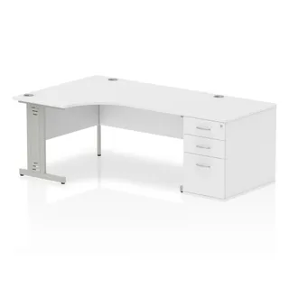 Impulse Cable Managed Crescent Desk Workstation