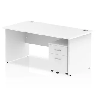 EE - Impulse Panel End Straight Desk With Mobile Pedestal
