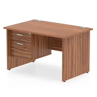 OE - Impulse Panel End Straight Desk With Single Fixed Pedestal