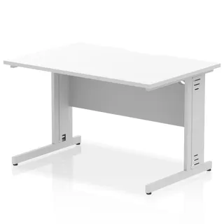 Impulse Scalloped Edge Straight Desk Cable Managed Leg