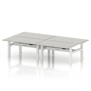 Air Back-to-Back Height Adjustable Bench Desk - 4 Person