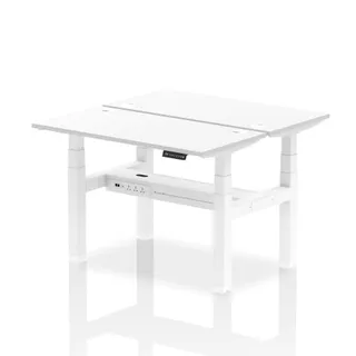 Air Back-to-Back Slimline Height Adjustable Bench Desk - 2 Person