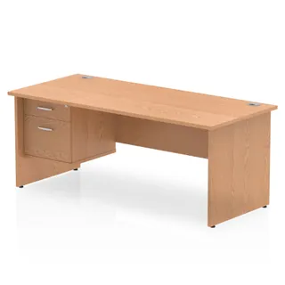 OE - Impulse 1800mm Panel End Straight Desk With Single Fixed Pedestal