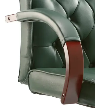 Chesterfield High Back Leather Executive Office Chair with Arms