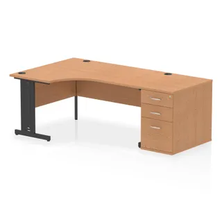 Impulse Cable Managed Crescent Desk Workstation