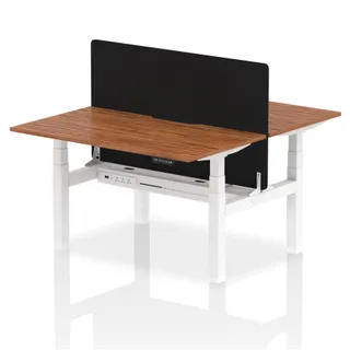 Air Back-to-Back Scalloped Edge Height Adjustable Bench Desk - 2 Person
